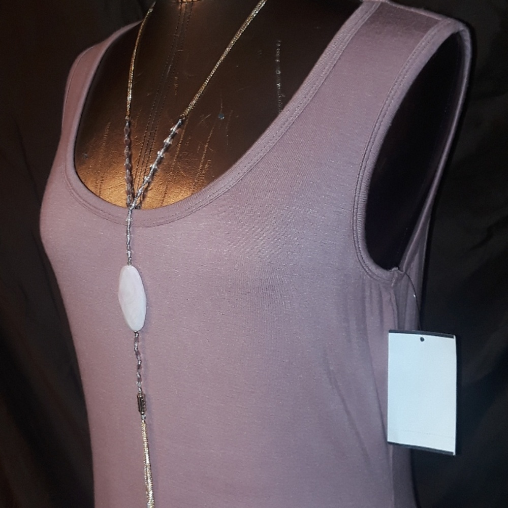 ** Connected Apparel Layer Swing Dress Asymmetrical Sleeveless Layered Slip Midi - Picture 3 of 8
